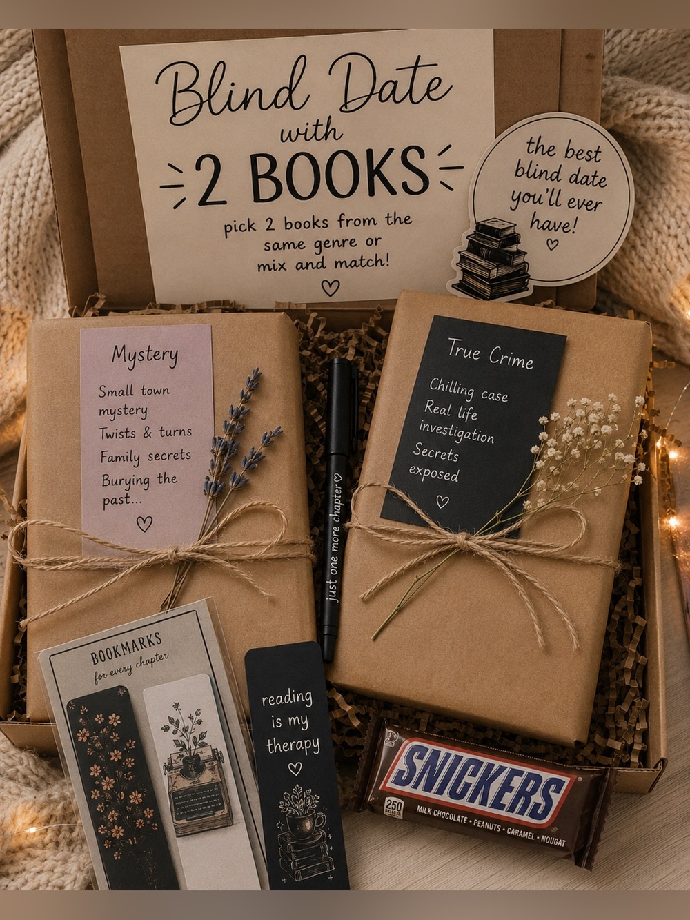 Blind Date With 2 Books - You Pick Genres, Great Gift for Book Lovers!